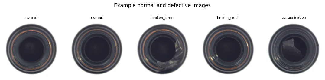 Example normal and defective bottle images